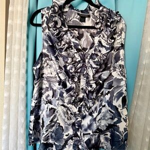 Floral Ruffle Sleeveless Top